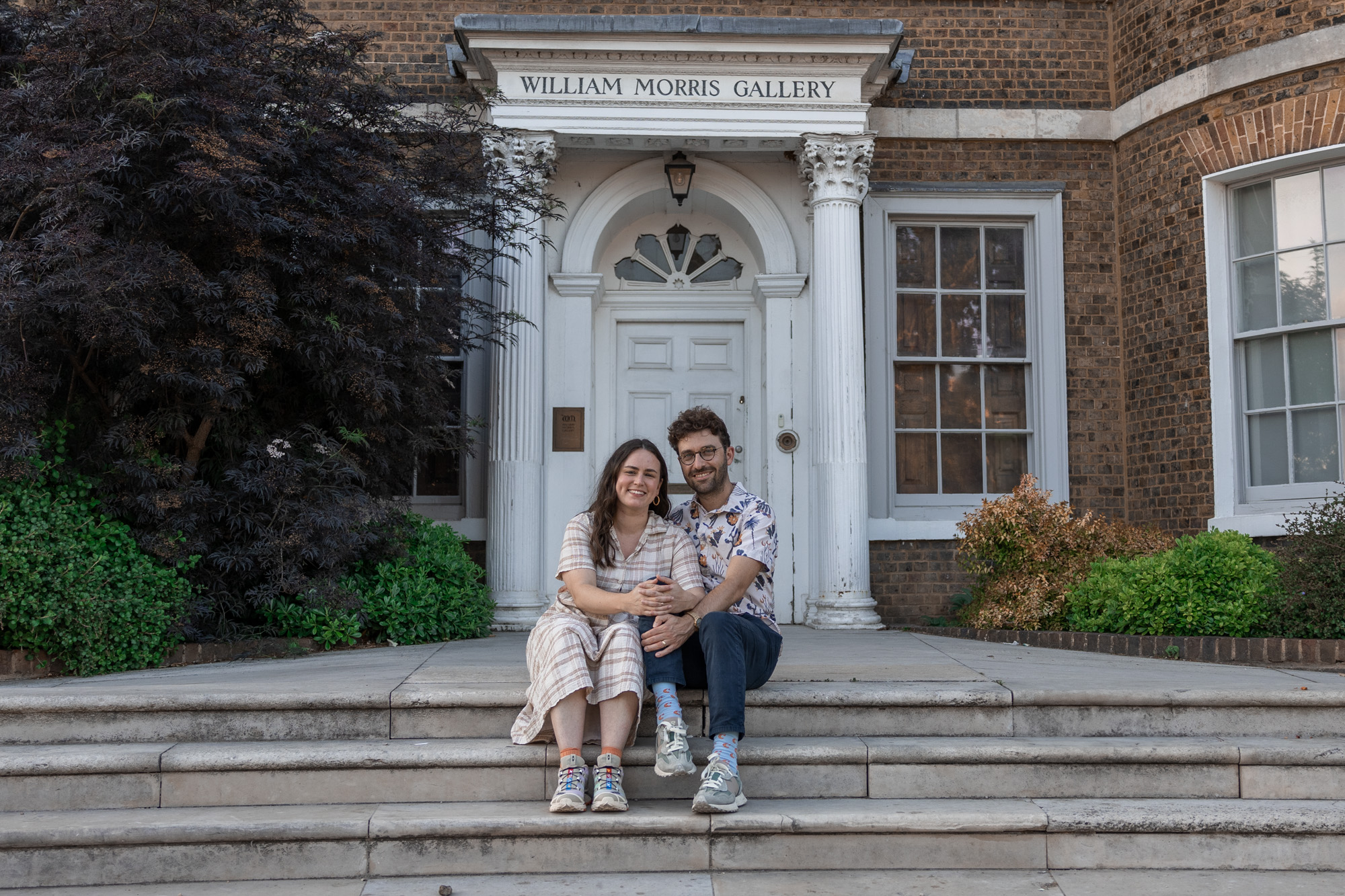 couple outside William morris gallery